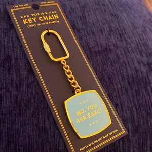 NWT. “No You Are Early” keychain by Easy, Tiger with stylish clasp